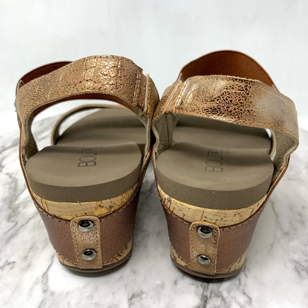 Boutique By Corkys Bandit Bronze Wedge Comfort Sandals 7 Boho Classic Resortwear - Picture 5 of 16